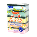 CCカラフルハードスポンジ5個入